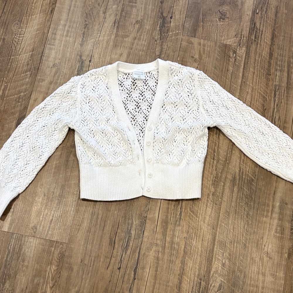 Abercombie  White    Cardigan Sweater for 7/8 yo girl